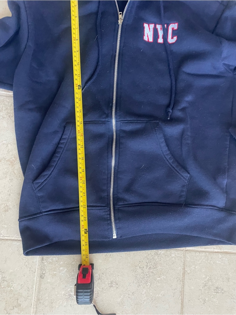 NYC Navy Full-Zip Hooded Sweatshirt - Unbranded - Picture 7 of 7